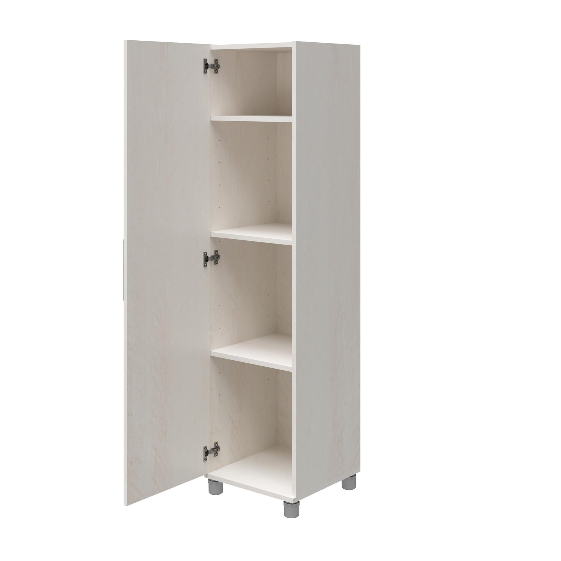 Camberly 60" Tall Storage Cabinet with 4 Shelves and Adjustable Feet - Ivory Oak