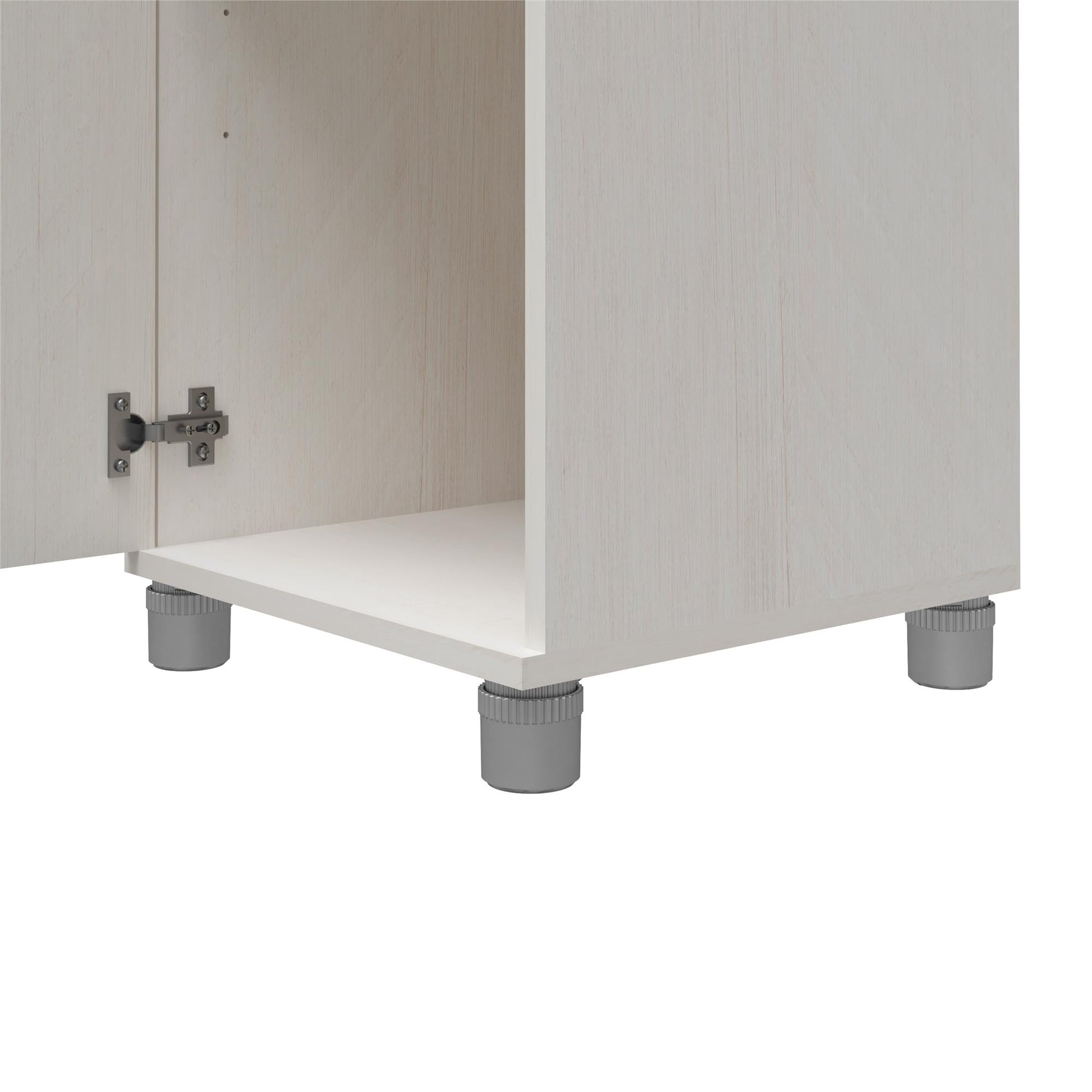 Camberly 60" Tall Storage Cabinet with 4 Shelves and Adjustable Feet - Ivory Oak