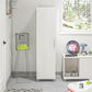 Camberly 60" Tall Storage Cabinet with 4 Shelves and Adjustable Feet - Ivory Oak