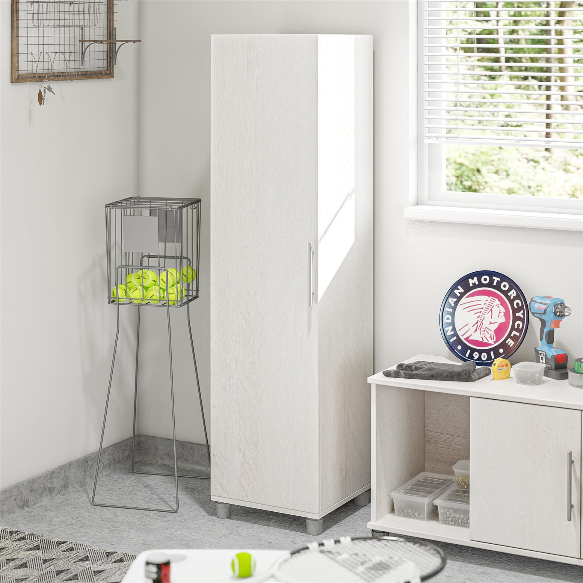 Camberly 60" Tall Storage Cabinet with 4 Shelves and Adjustable Feet - Graphite Grey