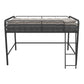 Jett Junior Full Metal Loft Bed with 3 Step Ladder - Black - Full