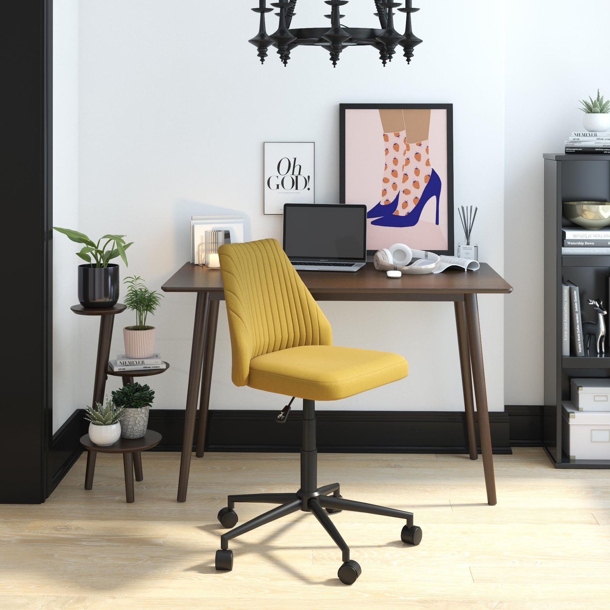 Brittany Office Chair with Casters - Mustard