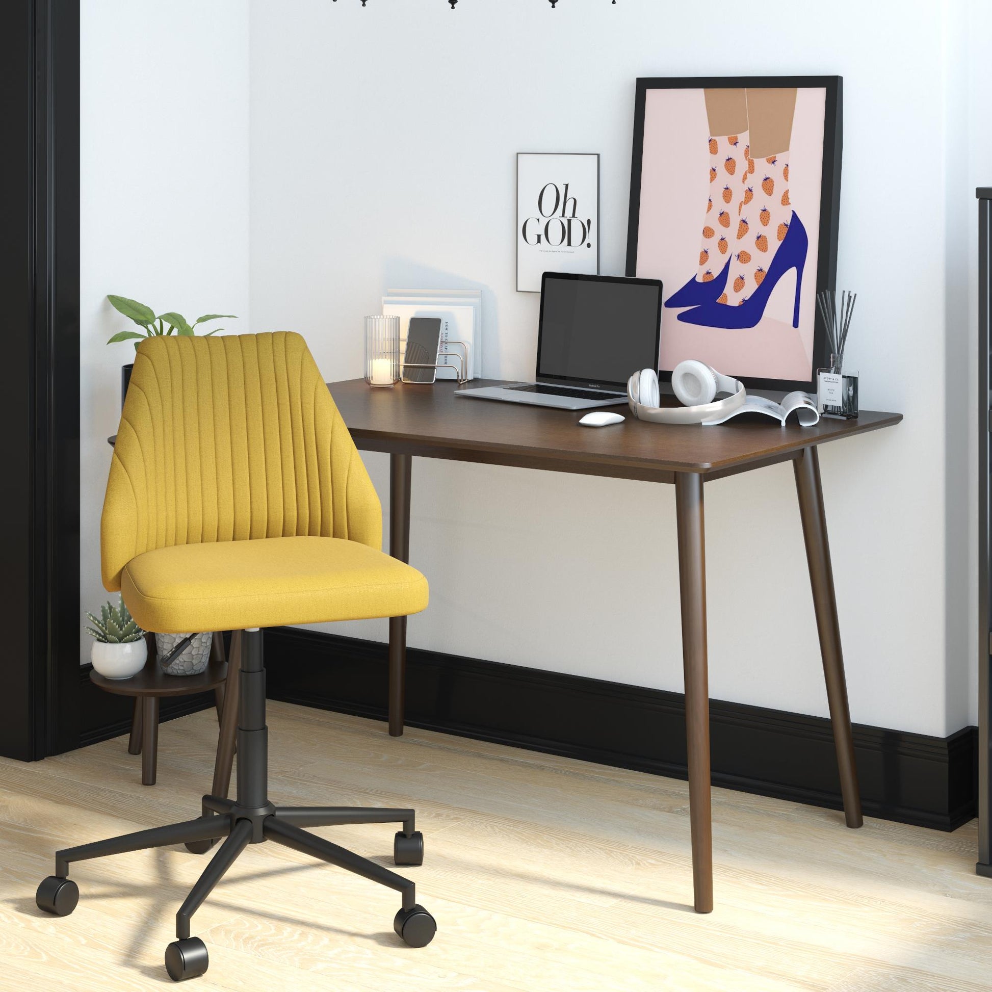 Brittany Office Chair with Casters - Gray