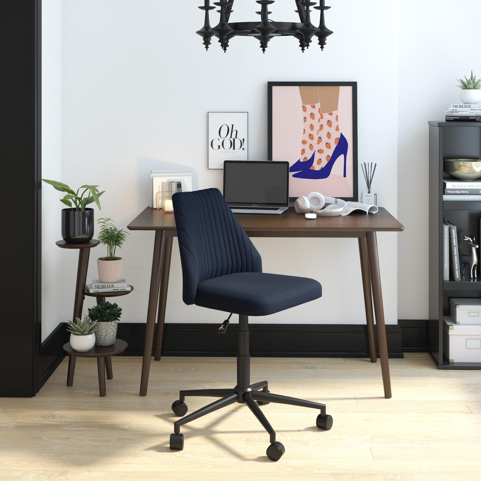 Brittany Office Chair with Casters - Blue
