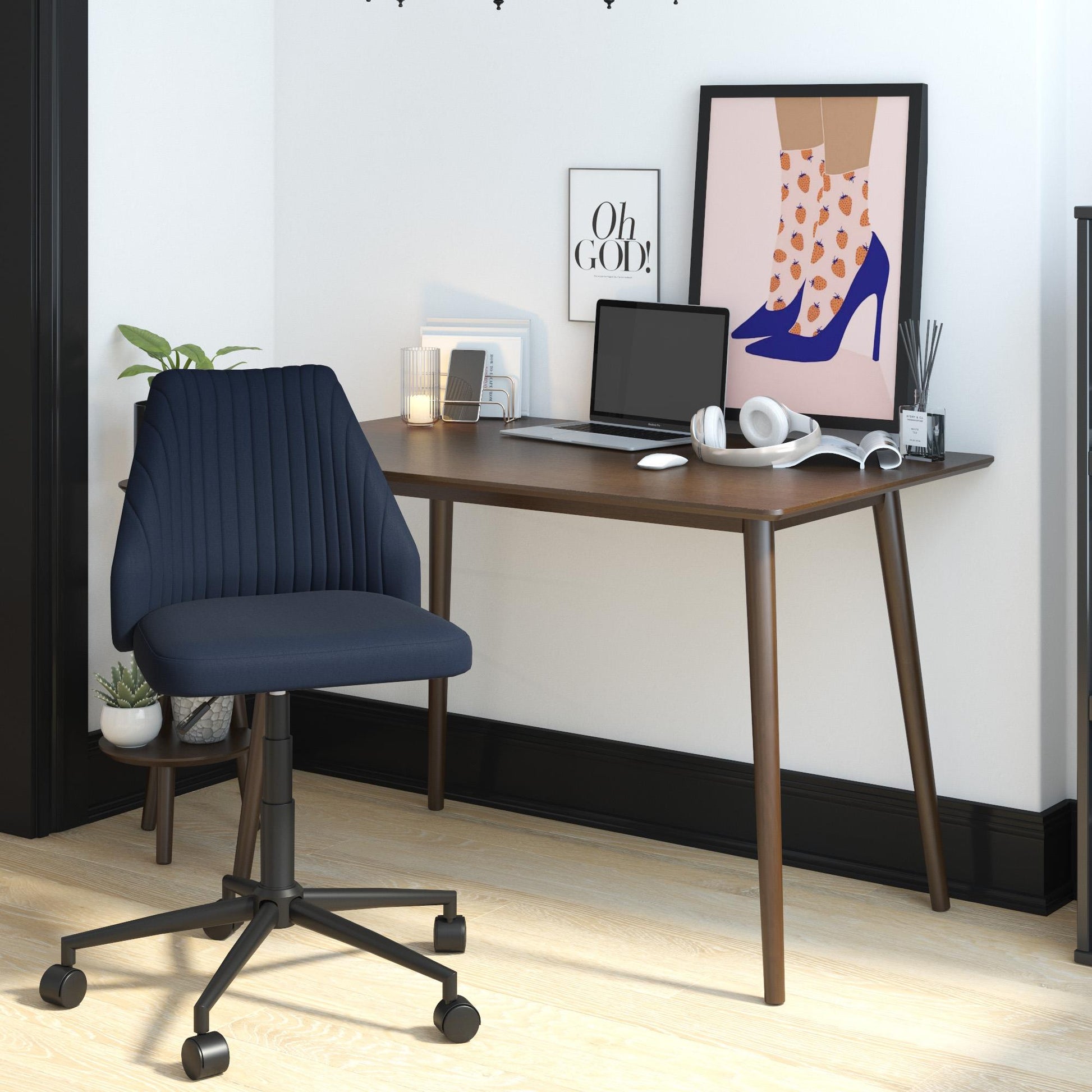 Brittany Office Chair with Casters - Blue
