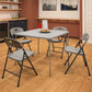 COSCO Solid Resin Plastic Folding Chair, Indoor/Outdoor, Double Braced, Gray, 4-Pack - Gray - 4-Pack