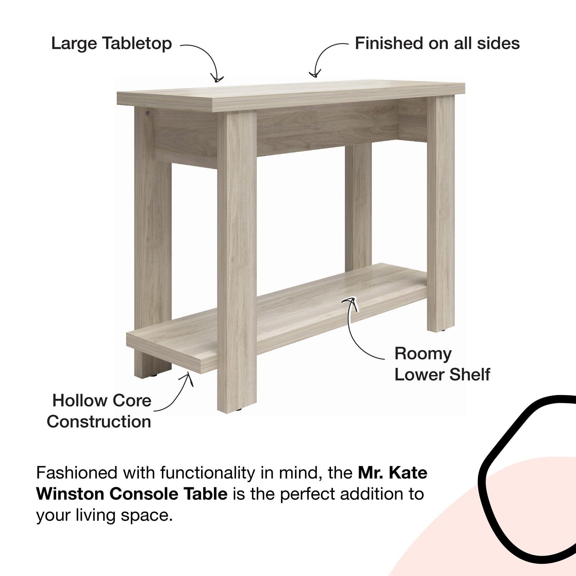 Winston Console Table - Light Walnut
