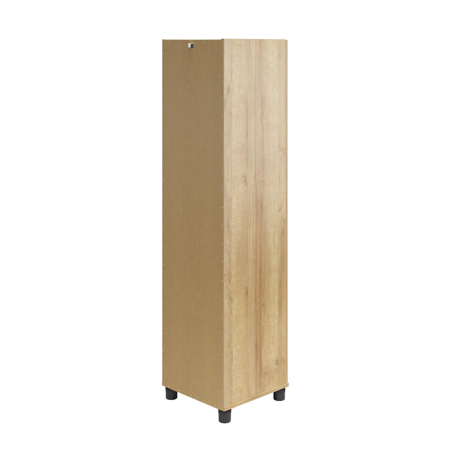 Basin 60" Tall Storage Cabinet with 4 Shelves and Adjustable Feet - Natural