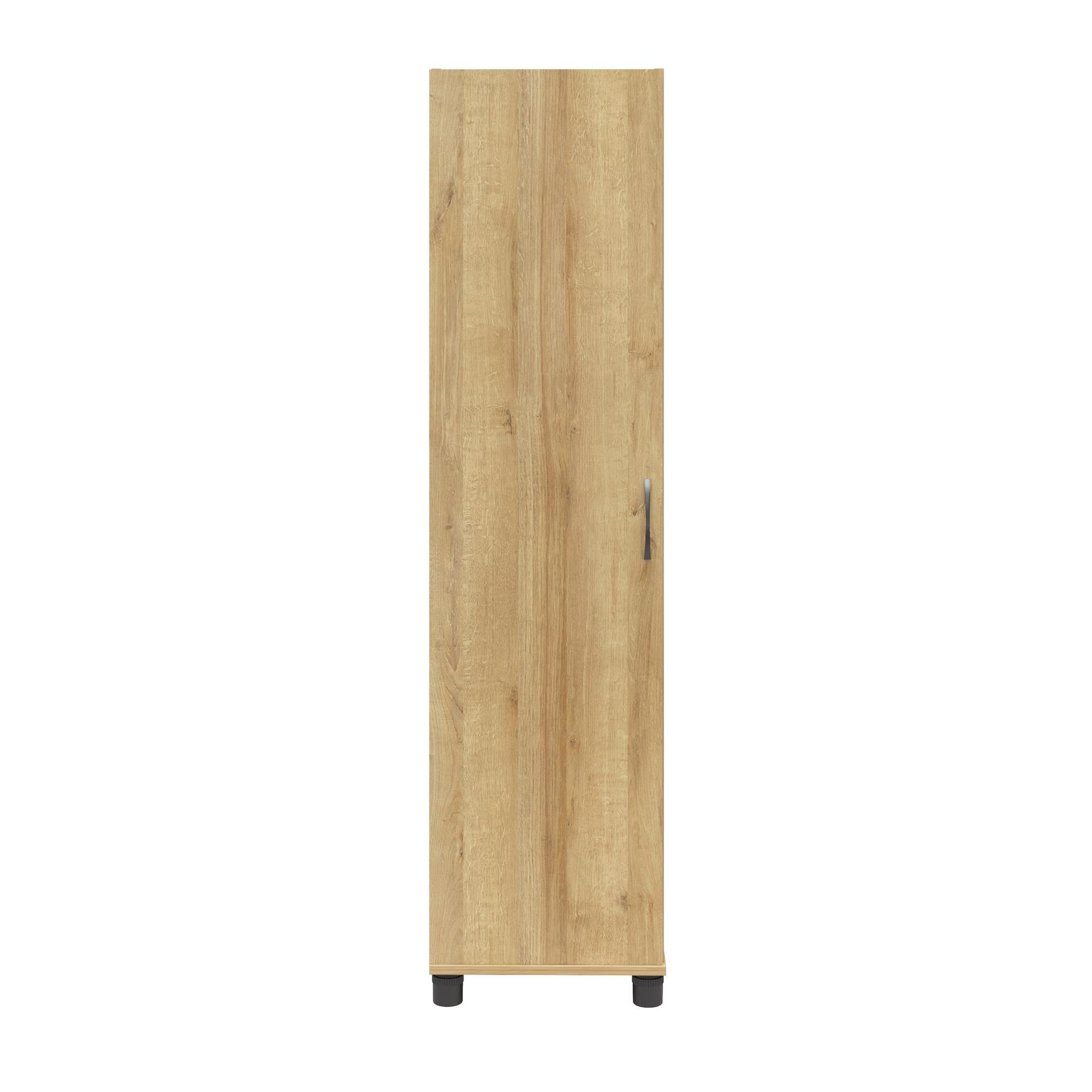 Basin 60" Tall Storage Cabinet with 4 Shelves and Adjustable Feet - Natural