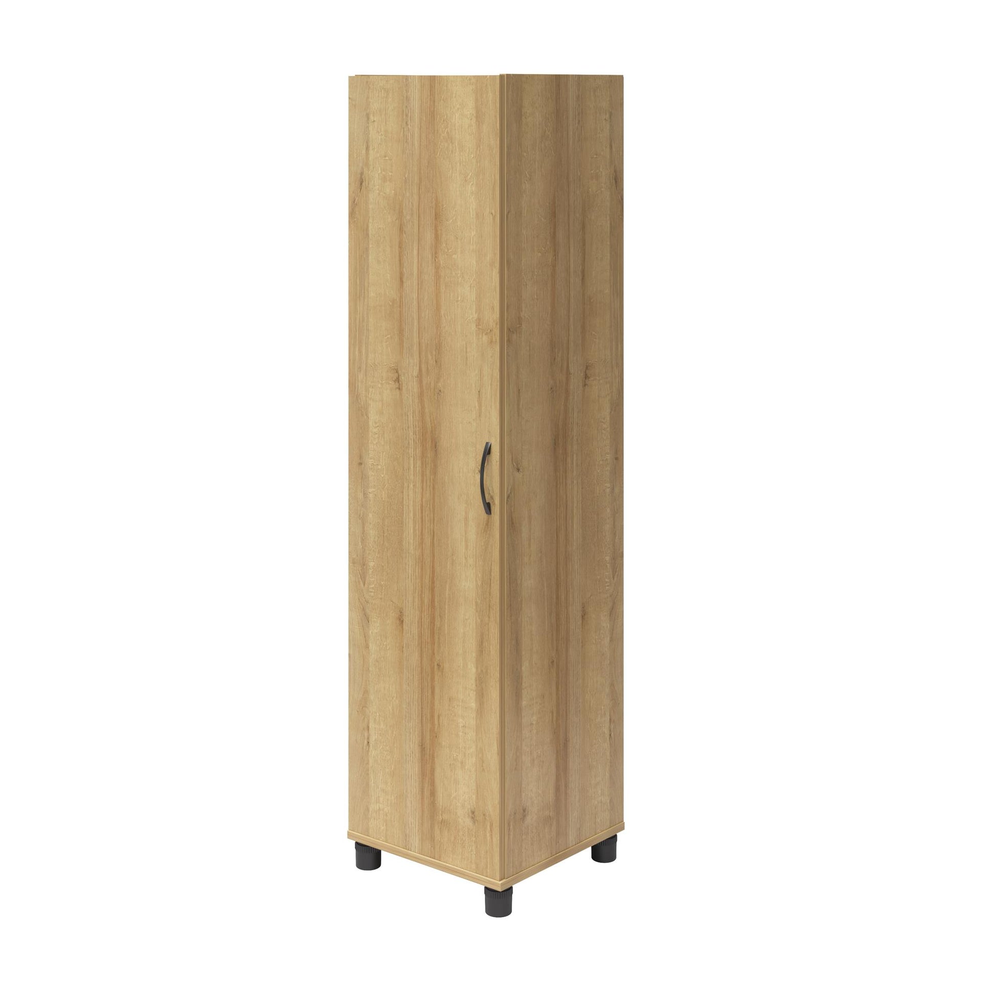 Basin 60" Tall Storage Cabinet with 4 Shelves and Adjustable Feet - Natural