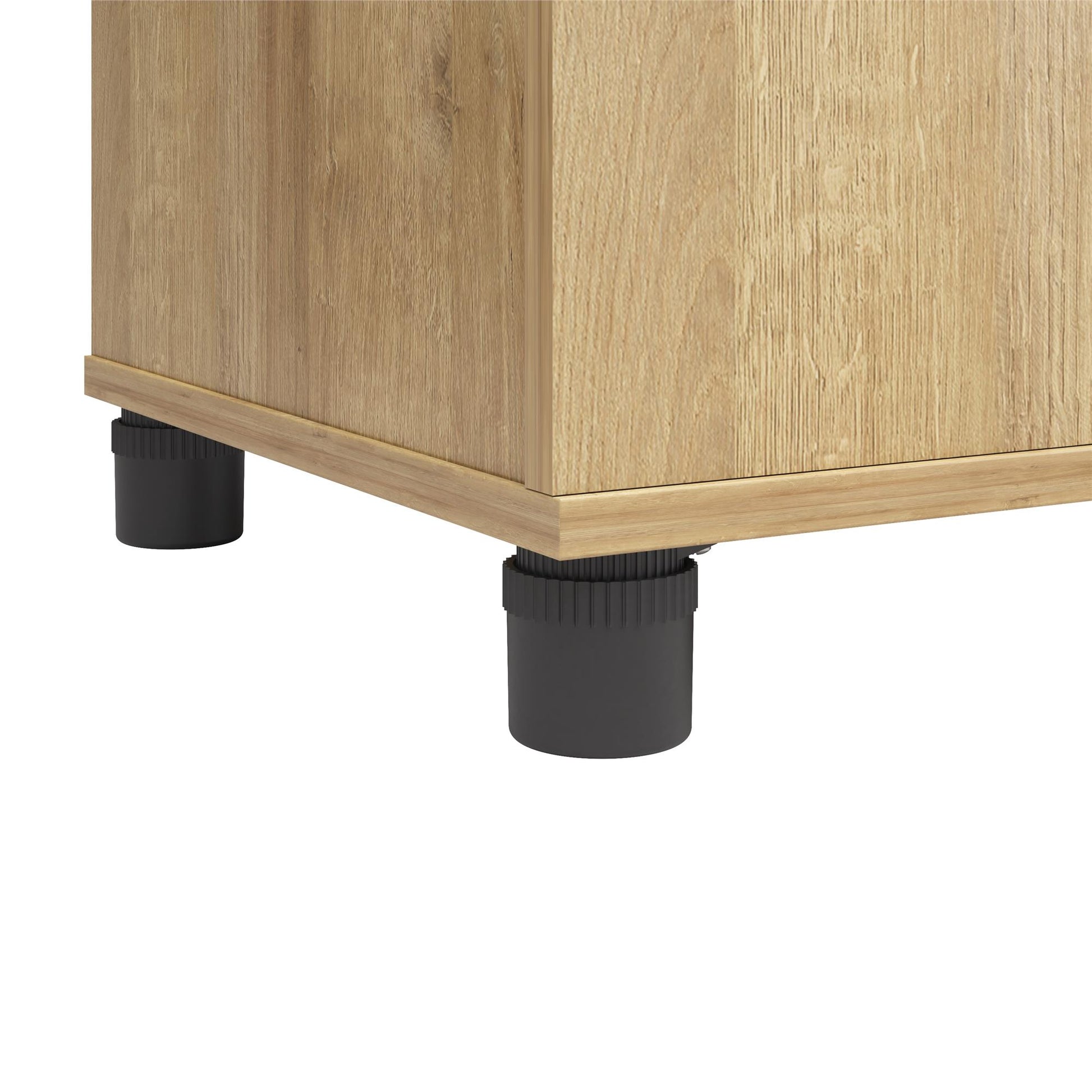 Basin 60" Tall Storage Cabinet with 4 Shelves and Adjustable Feet - Natural