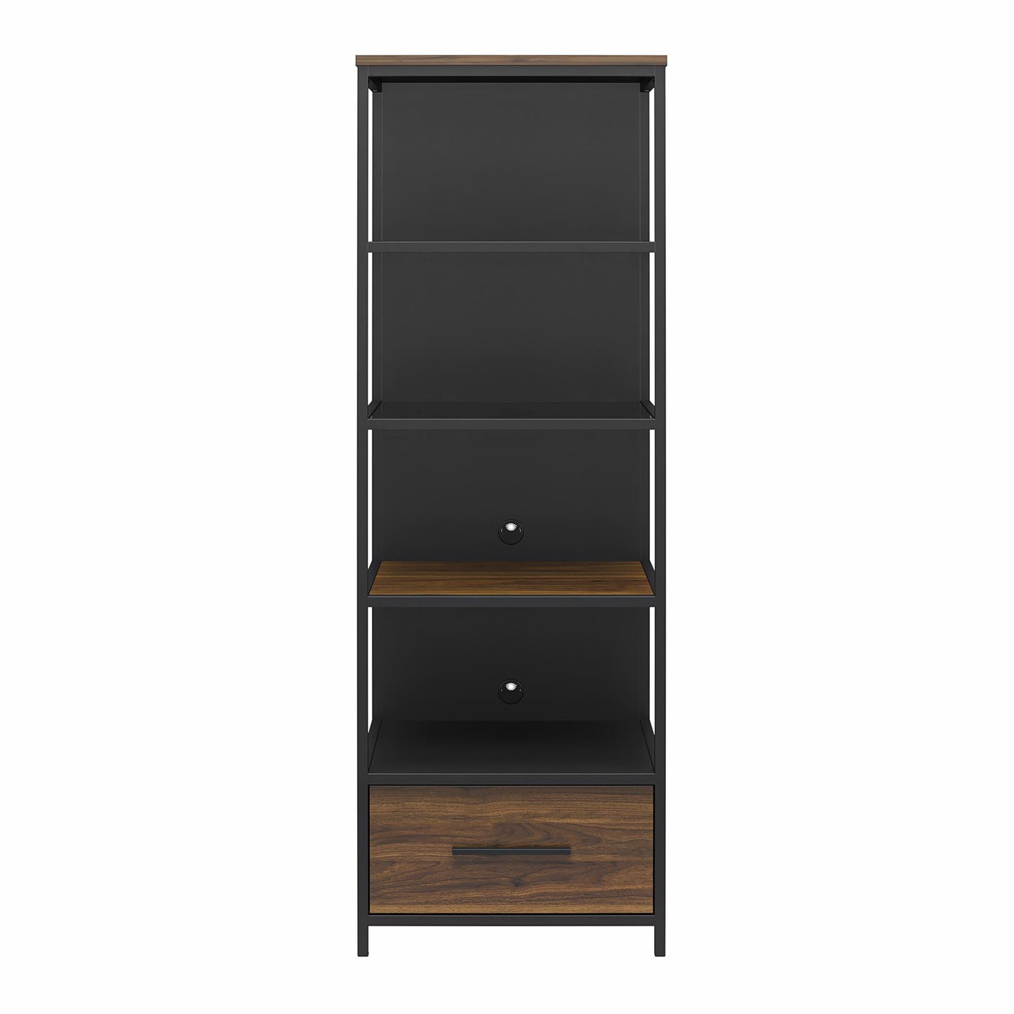 Structure Mixed Media Audio Pier with 2 Shelves and 1 Drawer - Columbia Walnut