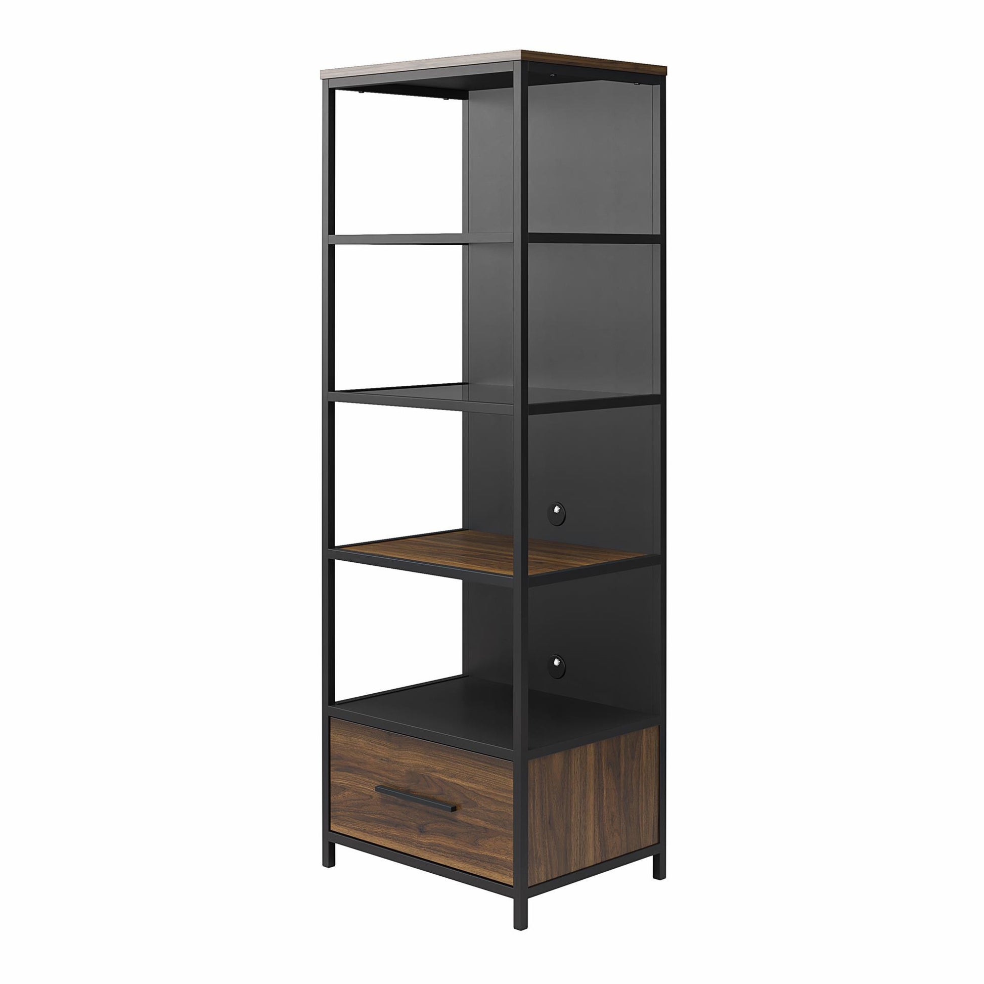 Structure Mixed Media Audio Pier with 2 Shelves and 1 Drawer - Columbia Walnut
