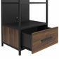 Structure Mixed Media Audio Pier with 2 Shelves and 1 Drawer - Columbia Walnut