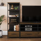 Structure Mixed Media Audio Pier with 2 Shelves and 1 Drawer - Columbia Walnut