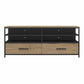 Structure Mixed Media TV Stand with 4 Shelves and 2 Drawers for TVs up to 60 Inches - Sterling Oak Veneer