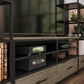 Structure Mixed Media TV Stand with 4 Shelves and 2 Drawers for TVs up to 60 Inches - Sterling Oak Veneer