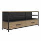 Structure Mixed Media TV Stand with 4 Shelves and 2 Drawers for TVs up to 60 Inches - Sterling Oak Veneer