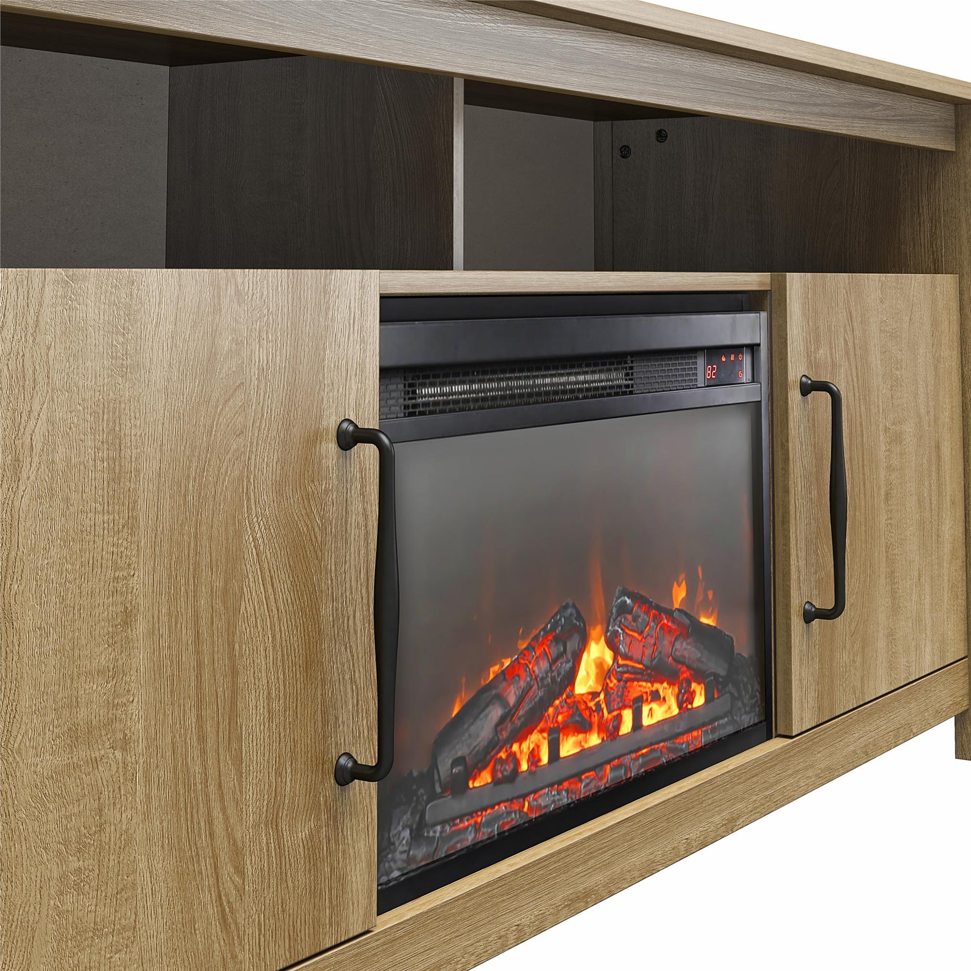 Augusta Electric Fireplace and TV Console for TVs up to 65 Inches - Natural