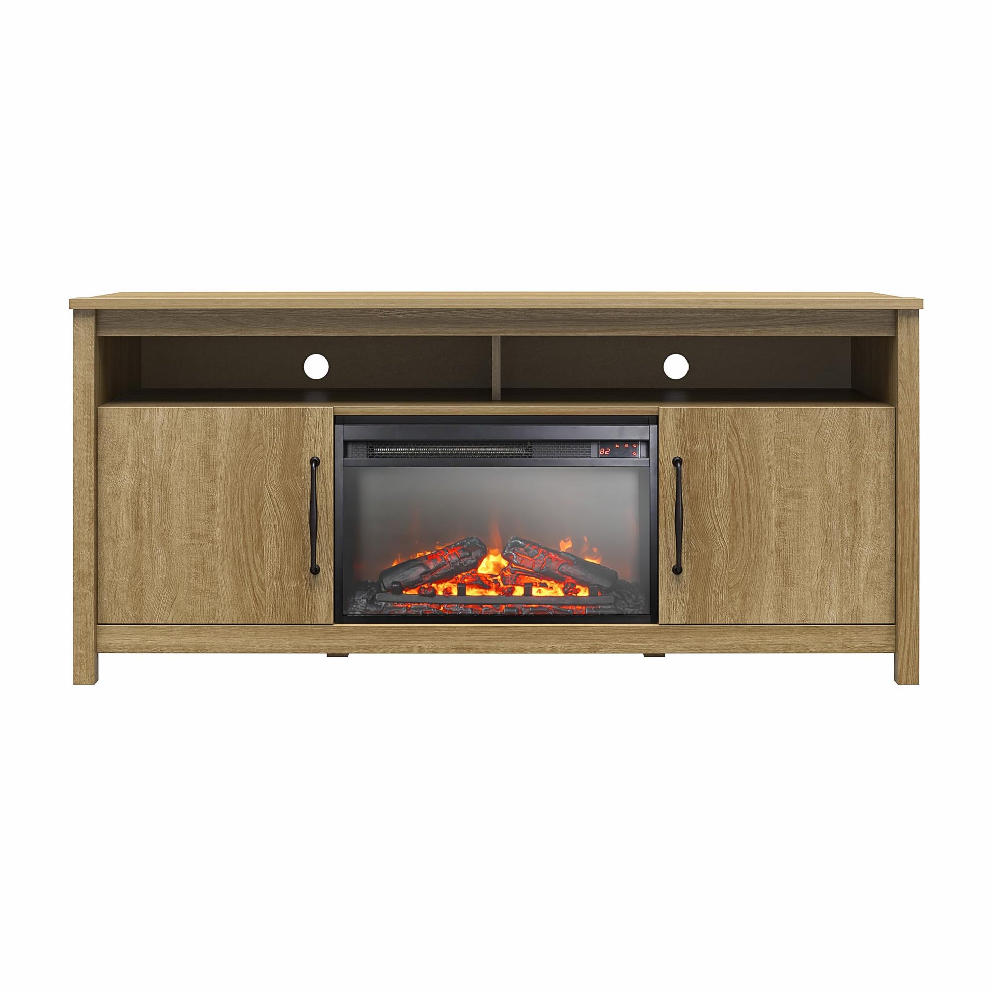 Augusta Electric Fireplace and TV Console for TVs up to 65 Inches - Natural