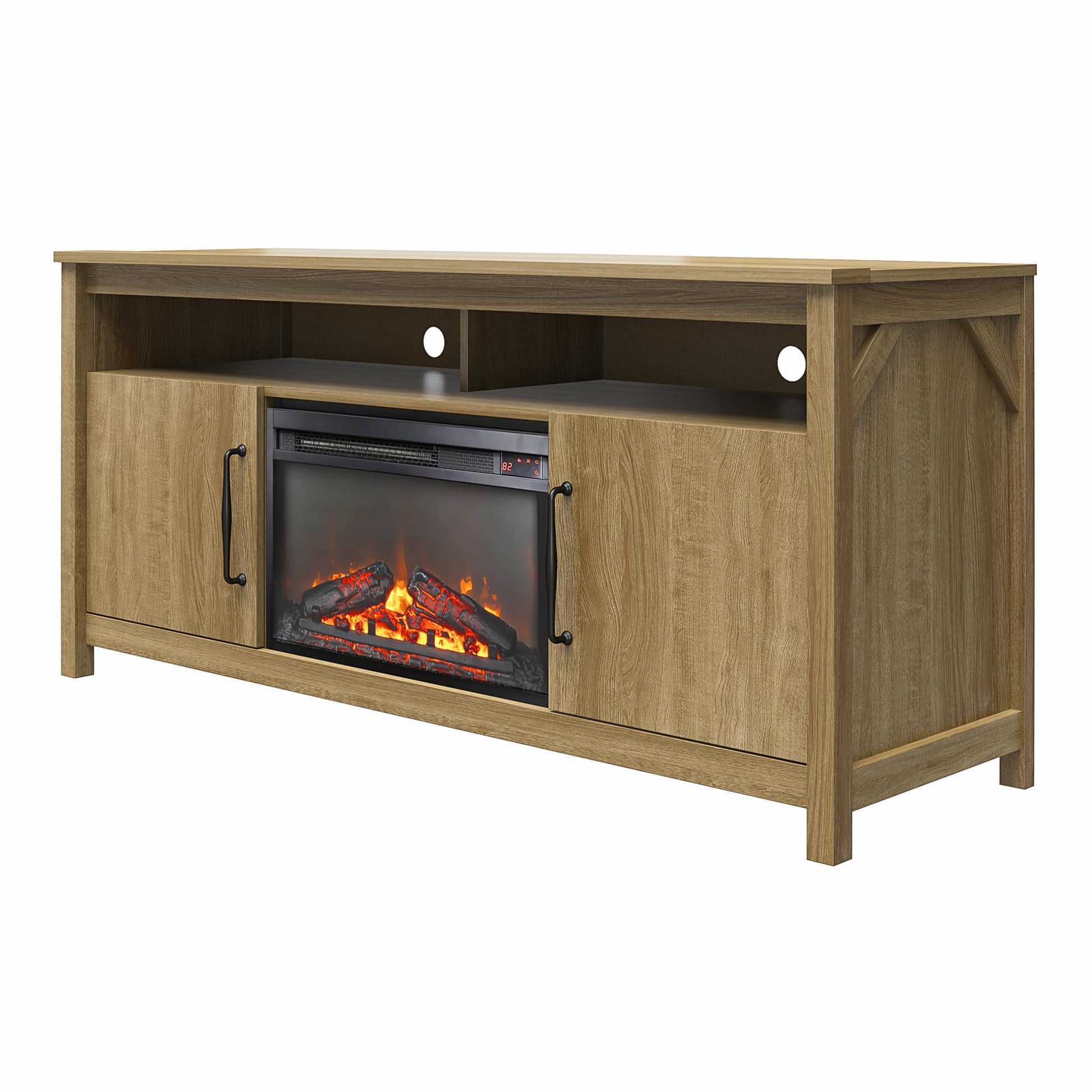 Augusta Electric Fireplace and TV Console for TVs up to 65 Inches - Natural
