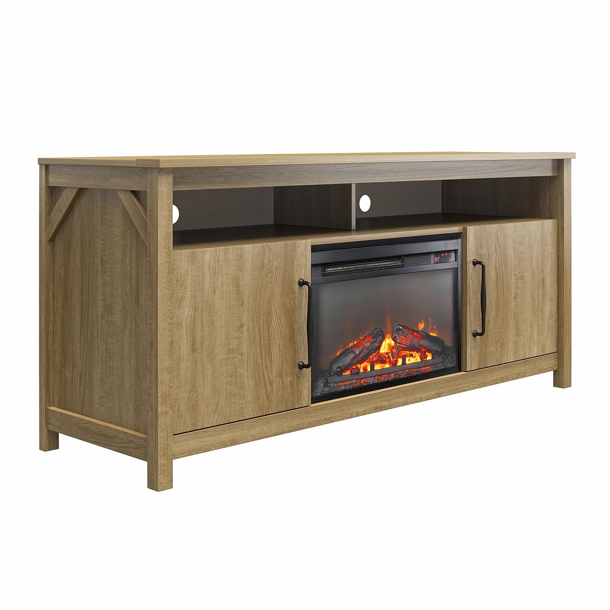 Augusta Electric Fireplace and TV Console for TVs up to 65 Inches - Natural