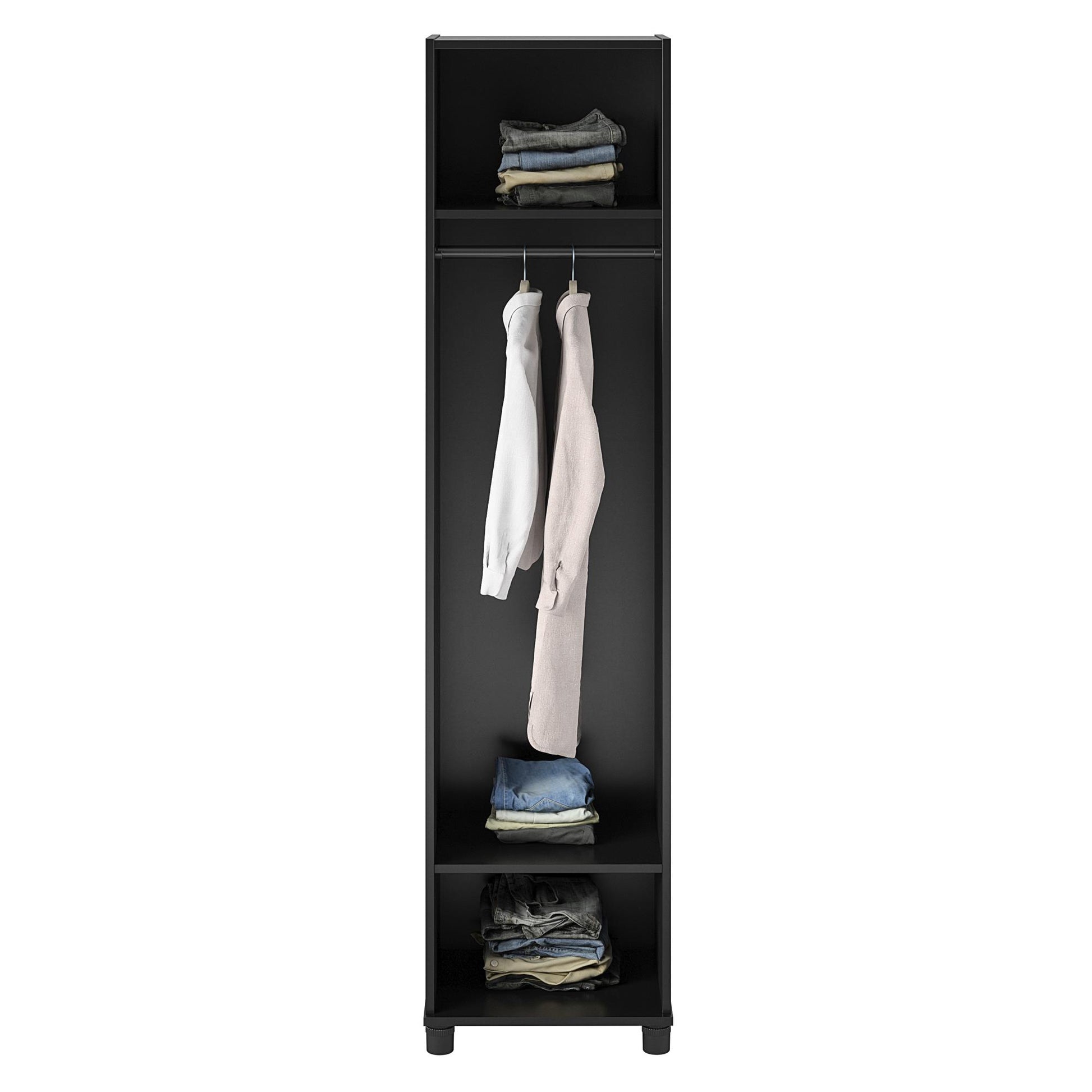 Camberly 18" Wide Mudroom Cabinet with Clothing Rod & Adjustable Shelving - Black Oak