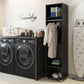 Camberly 18" Wide Mudroom Cabinet with Clothing Rod & Adjustable Shelving - Black Oak