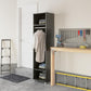 Camberly 18" Wide Mudroom Cabinet with Clothing Rod & Adjustable Shelving - Black Oak