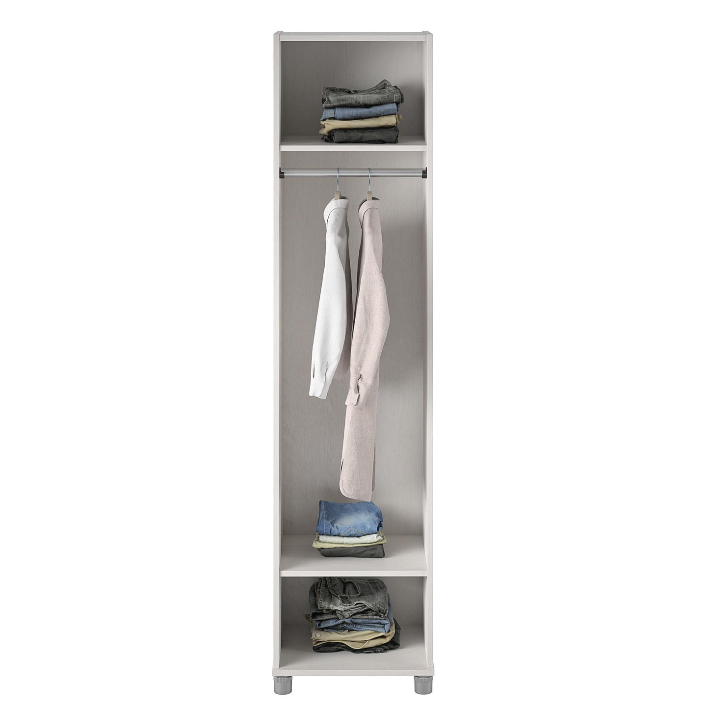 Camberly 18" Wide Mudroom Cabinet with Clothing Rod & Adjustable Shelving - Ivory Oak