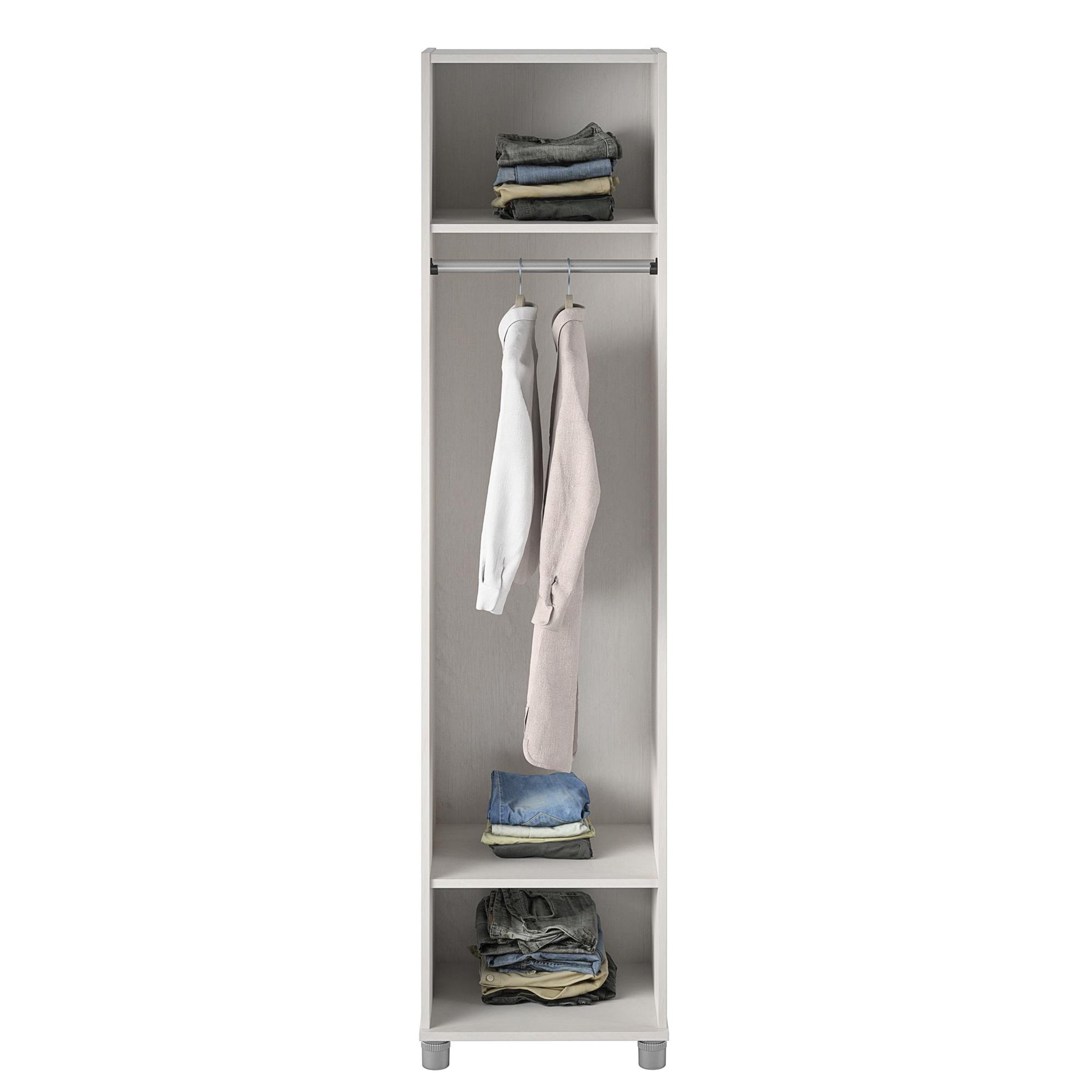 Camberly 18" Wide Mudroom Cabinet with Clothing Rod & Adjustable Shelving - Ivory Oak