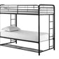 Mainstays Twin over Twin Metal Bunk Bed with Storage Bins, Black - Black - Twin-Over-Twin