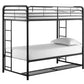 Mainstays Twin over Twin Metal Bunk Bed with Storage Bins, Black - Black - Twin-Over-Twin