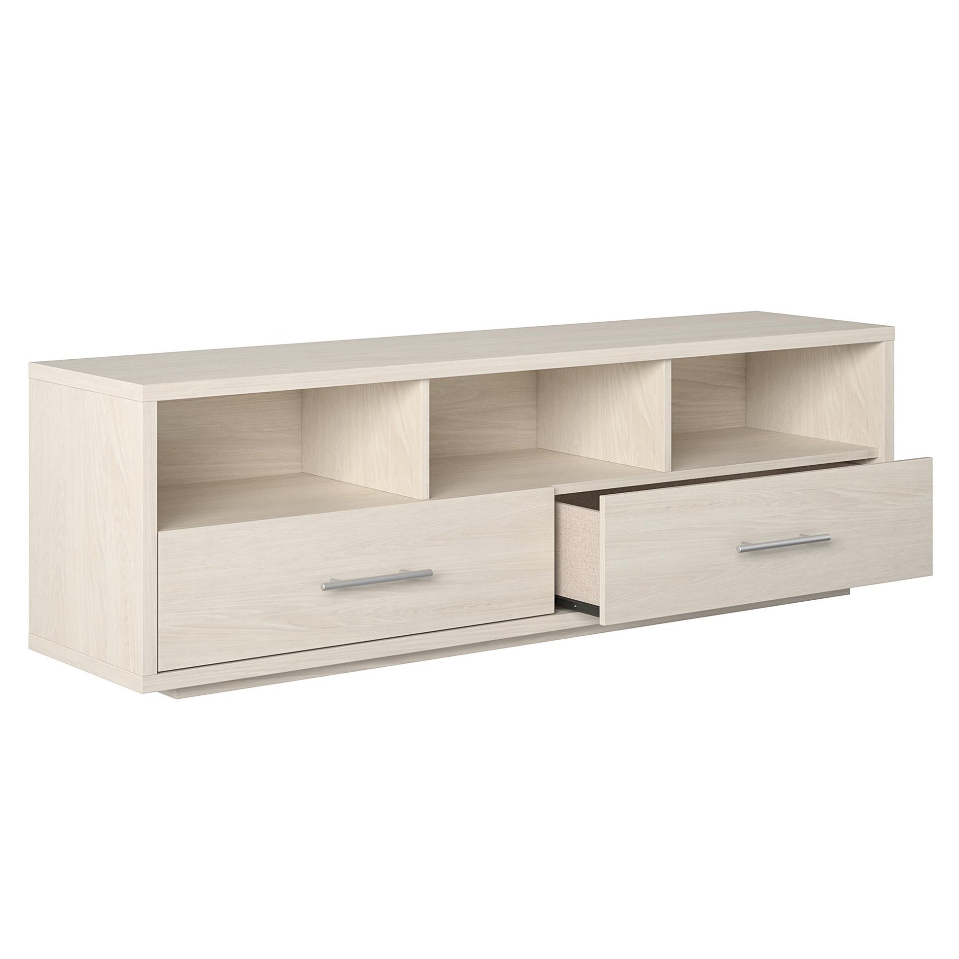 Clark TV Stand for TVs up to 70 inch with Pull Out Storage Drawers - Ivory Oak