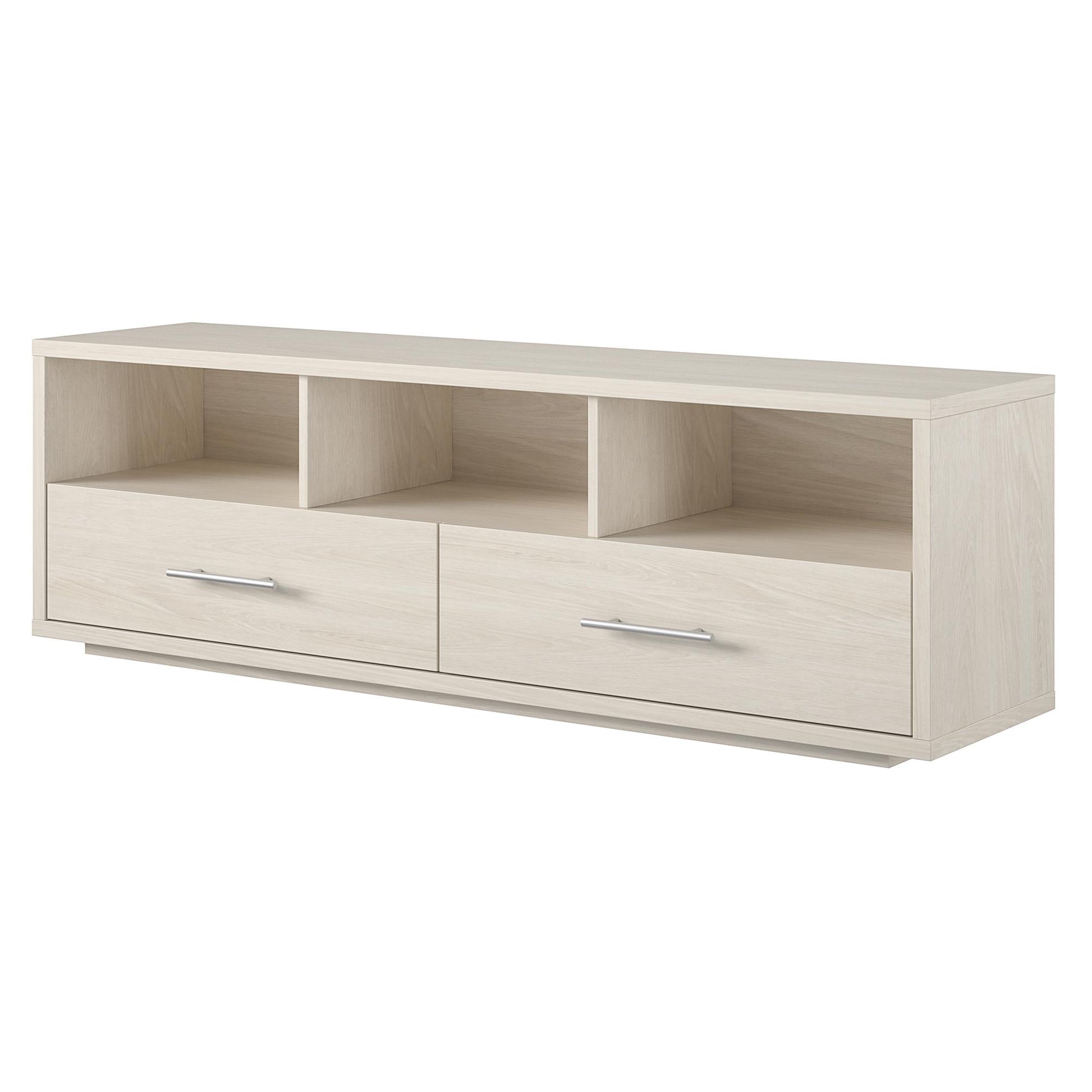 Clark TV Stand for TVs up to 70 inch with Pull Out Storage Drawers - Ivory Oak