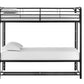 Mainstays Twin over Twin Metal Bunk Bed with Storage Bins, Black - Black - Twin-Over-Twin