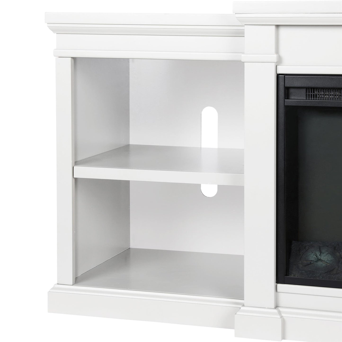 Manchester Electric Fireplace TV Stand for TVs up to 70 Inches - White