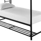 Mainstays Twin over Twin Metal Bunk Bed with Storage Bins, Black - Black - Twin-Over-Twin
