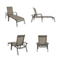 Outdoor Adjustable Aluminum Chaise Lounge Chairs, Set of 2 - Brown - 2-Pack