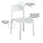 Poolside Collection Chandler Stacking Dining Chairs Indoor/Outdoor, Set of 2 - White - 2-Pack