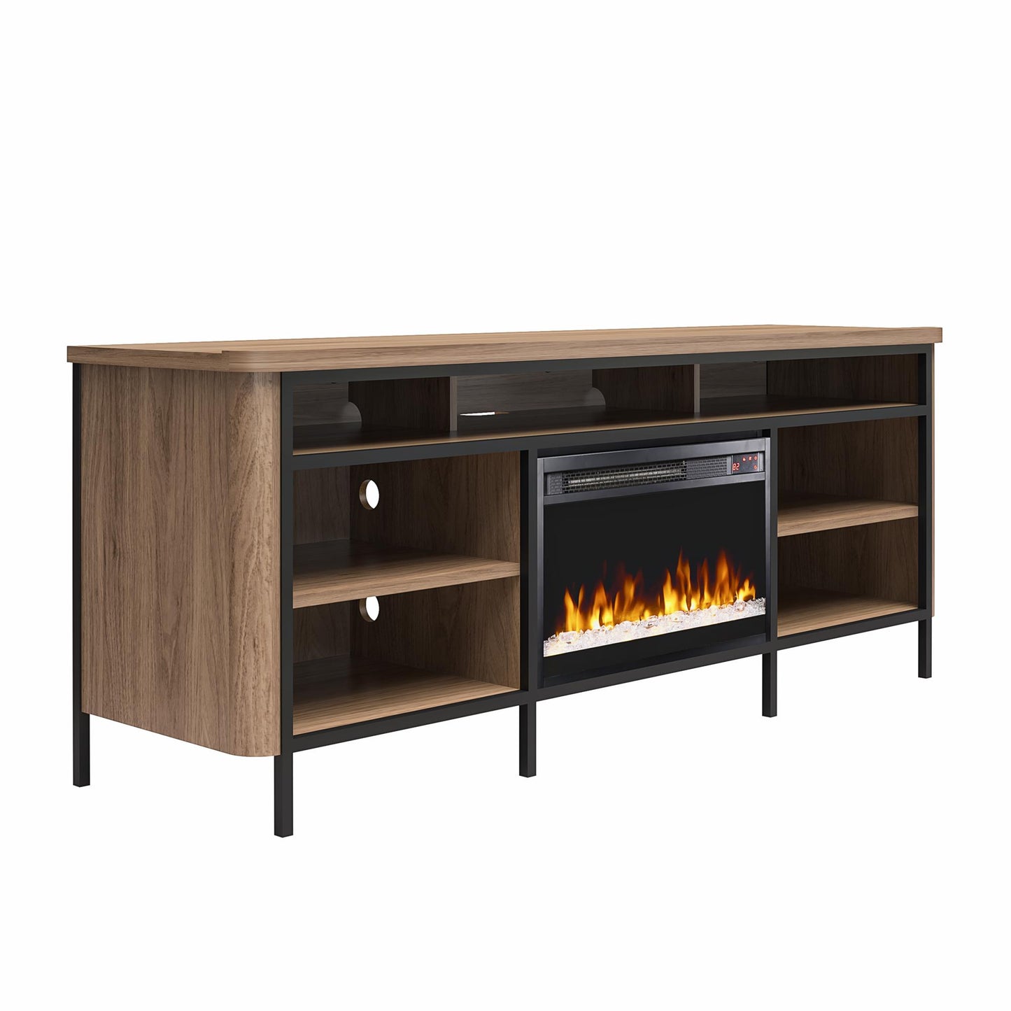 Danton Electric Fireplace TV Console for TVs up to 75" - Walnut