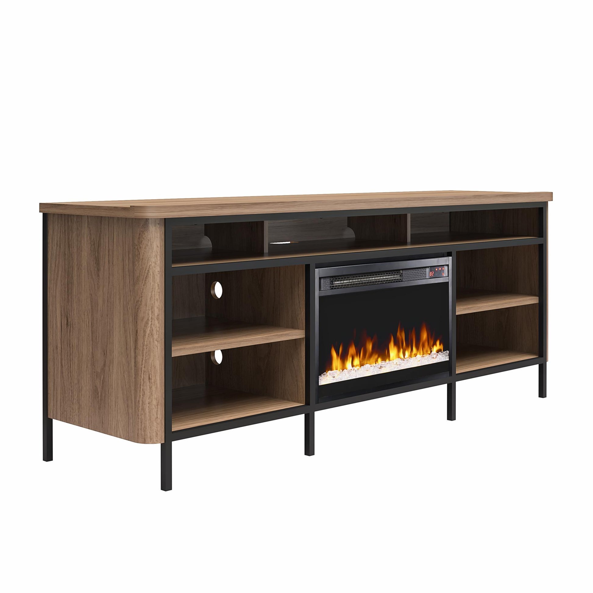 Danton Electric Fireplace TV Console for TVs up to 75" - Walnut