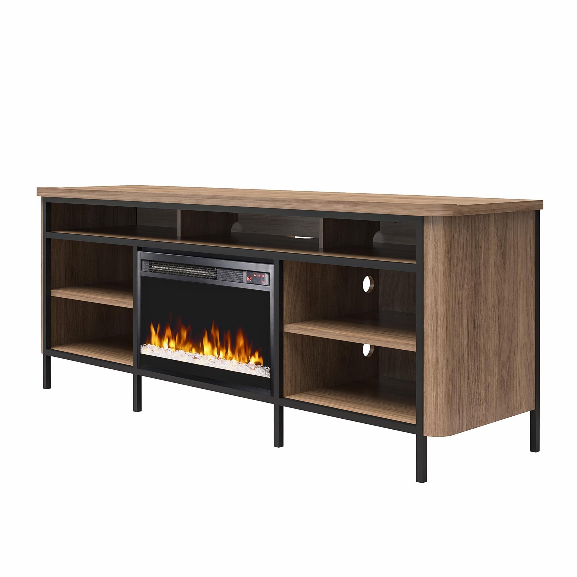 Danton Electric Fireplace TV Console for TVs up to 75" - Walnut