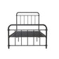 Wallace Spindle Metal Bed with Elegant Curves and Slats - Black - Twin