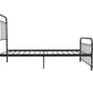 Wallace Spindle Metal Bed with Elegant Curves and Slats - Black - Twin