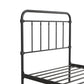Wallace Spindle Metal Bed with Elegant Curves and Slats - Black - Twin