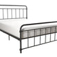 Wallace Spindle Metal Bed with Elegant Curves and Slats - Black - Full