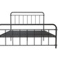 Wallace Spindle Metal Bed with Elegant Curves and Slats - Black - Full