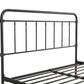 Wallace Spindle Metal Bed with Elegant Curves and Slats - Black - Full