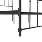 Wallace Spindle Metal Bed with Elegant Curves and Slats - Black - Full